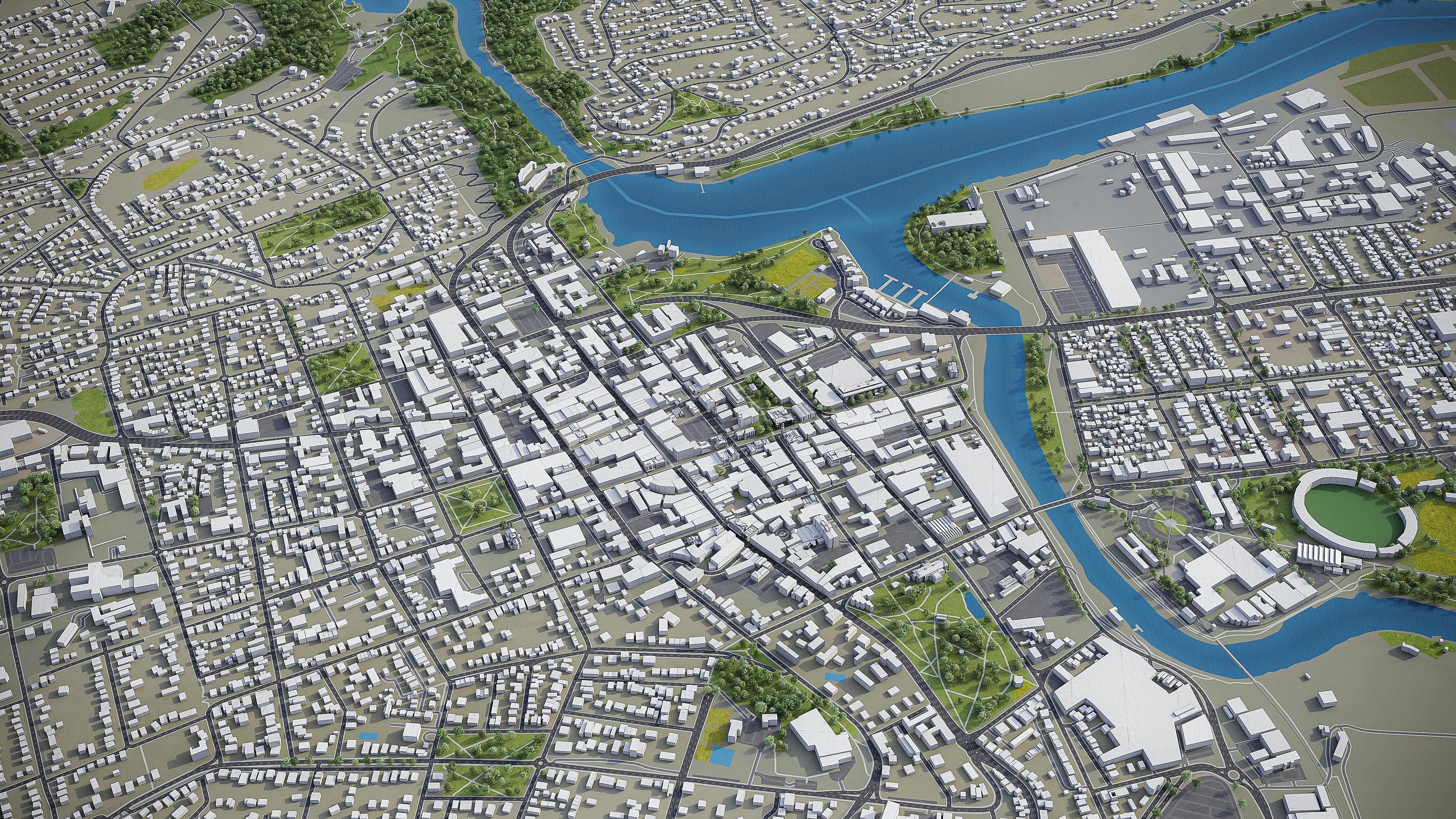 Launceston Low-poly 3D model_11