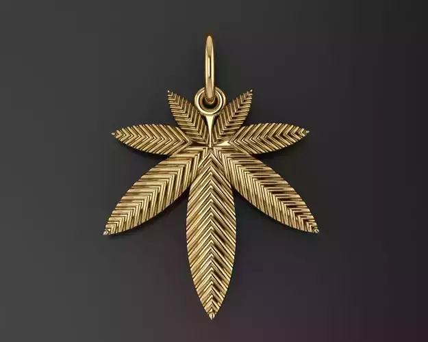 Pendant marijuana leaf  3D print model