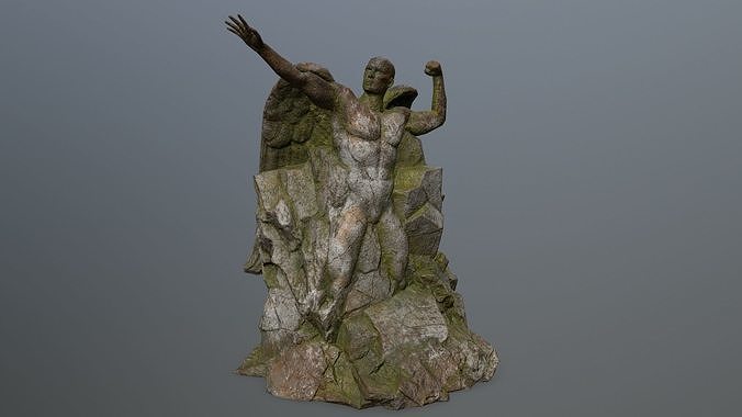 Man statue Low-poly 3D model