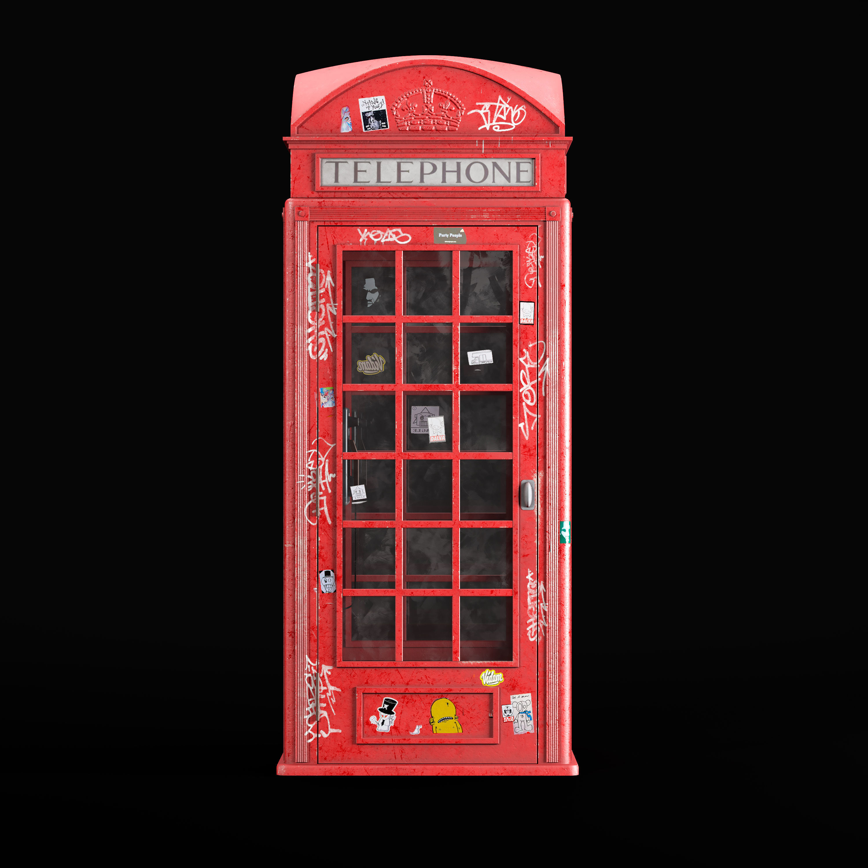 London Telephone Booth 3D model_2