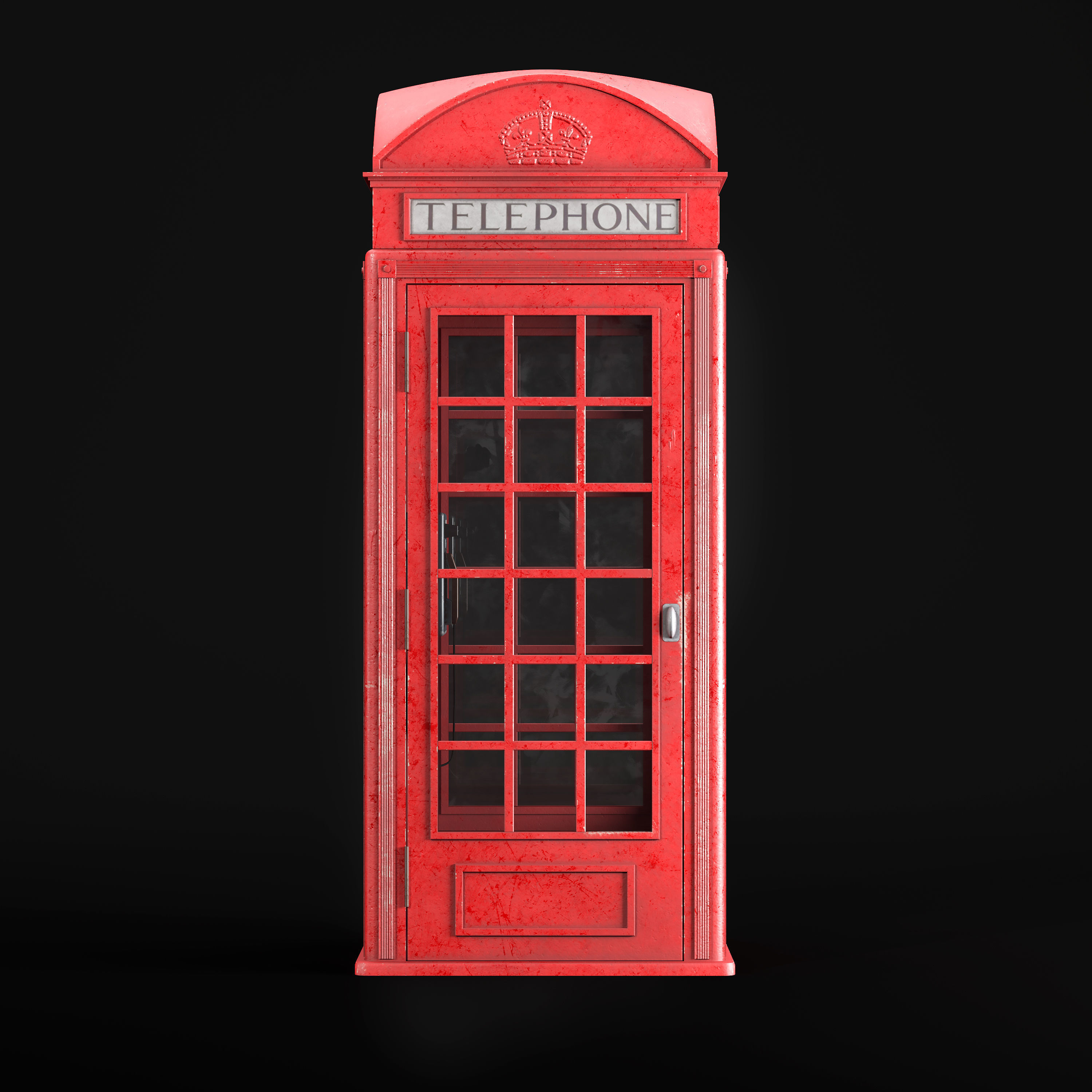 London Telephone Booth 3D model_5