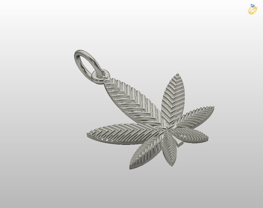 Pendant marijuana leaf 3D print model_11
