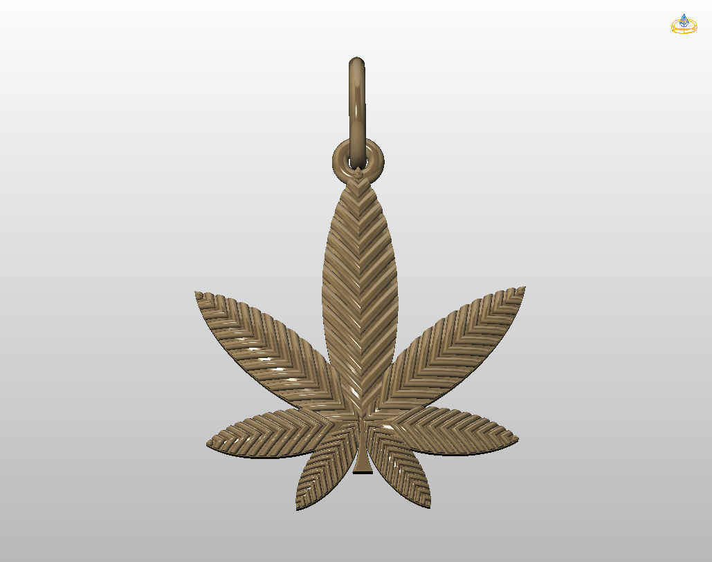 Pendant marijuana leaf 3D print model_30