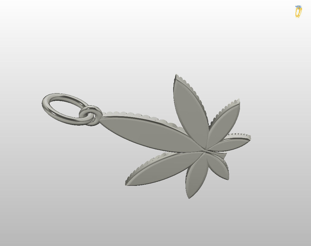 Pendant marijuana leaf 3D print model_36