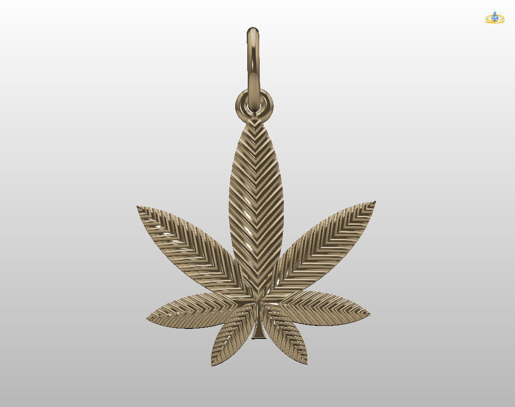 Pendant marijuana leaf 3D print model_23