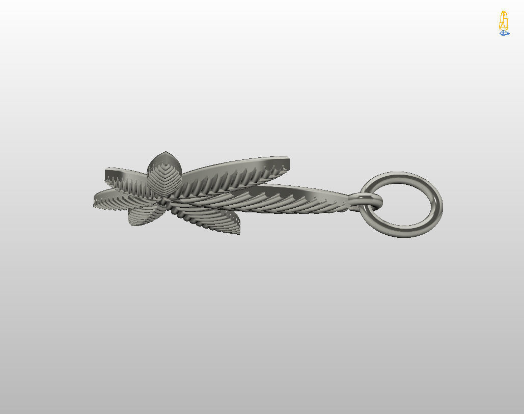 Pendant marijuana leaf 3D print model_14