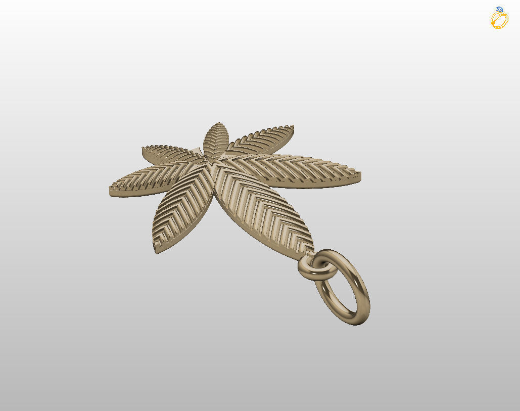 Pendant marijuana leaf 3D print model_20