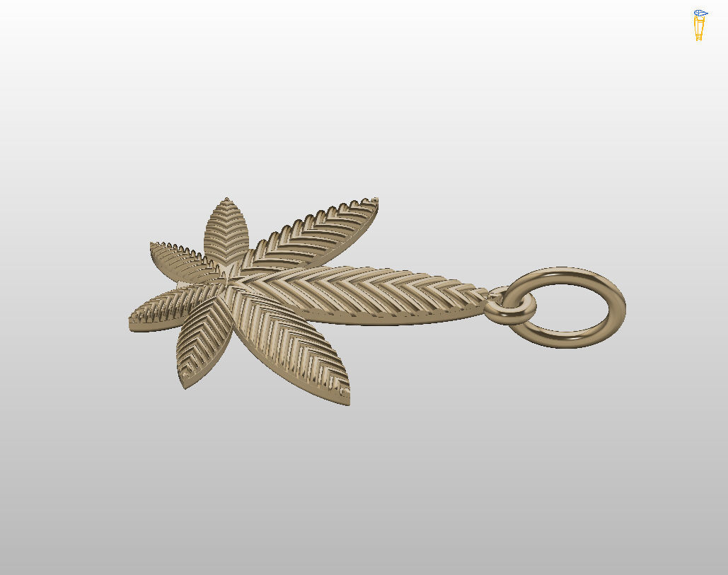 Pendant marijuana leaf 3D print model_19