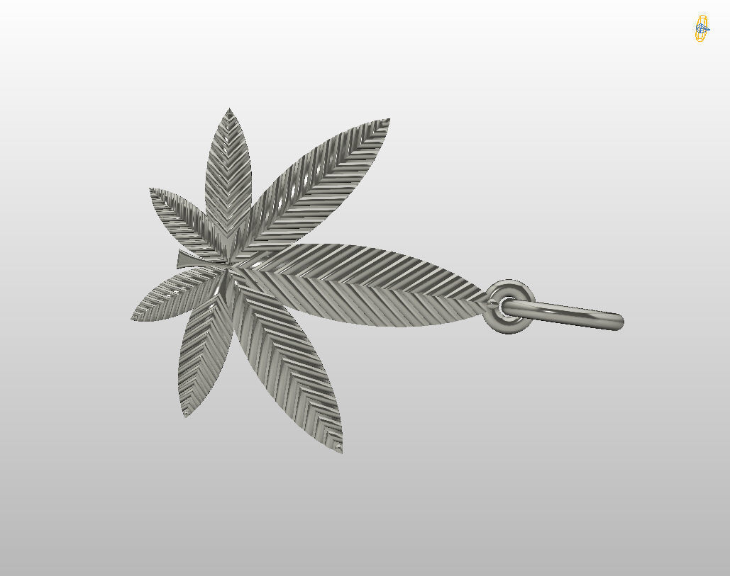 Pendant marijuana leaf 3D print model_15