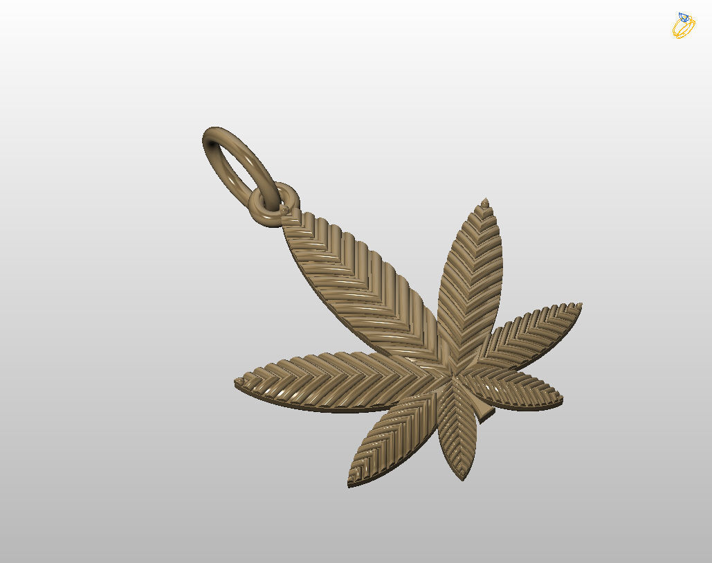 Pendant marijuana leaf 3D print model_31