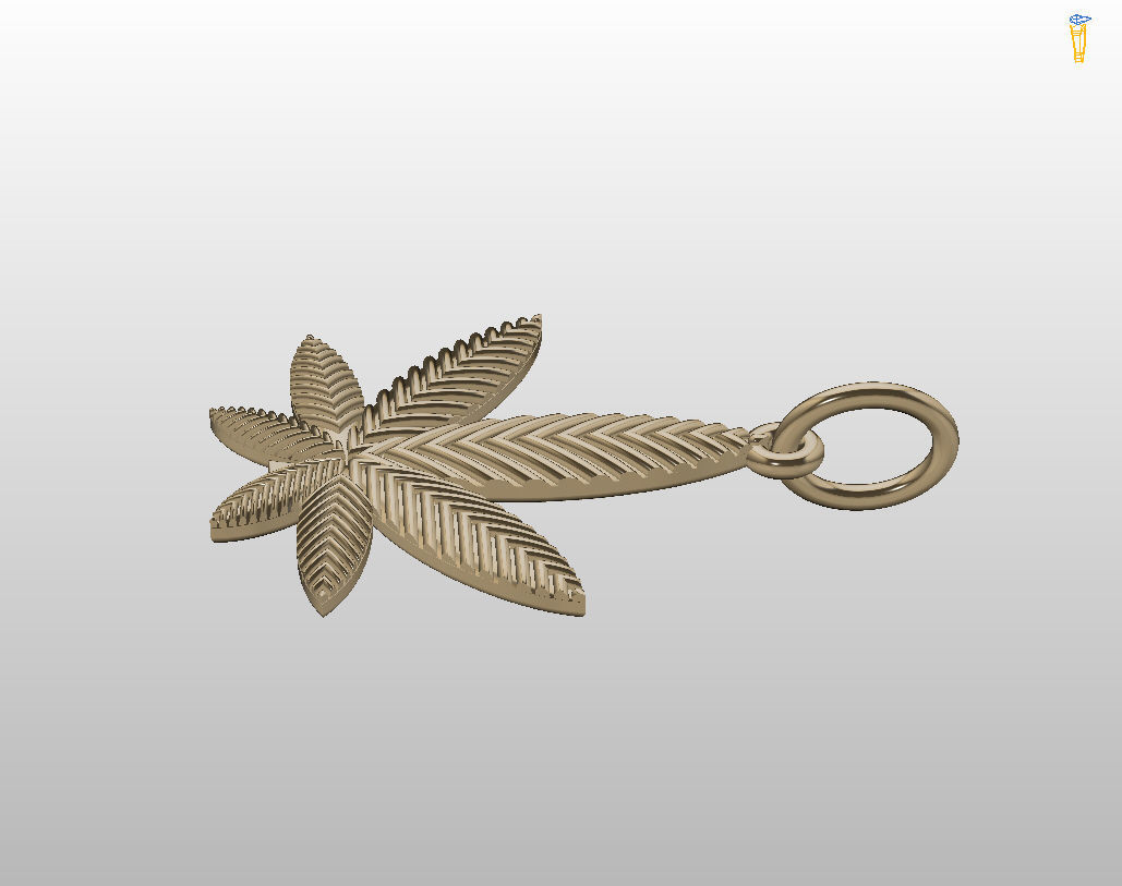 Pendant marijuana leaf 3D print model_27