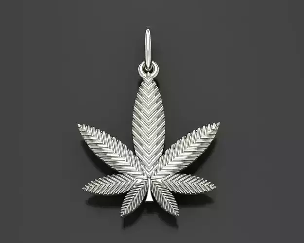 Pendant marijuana leaf 3D print model