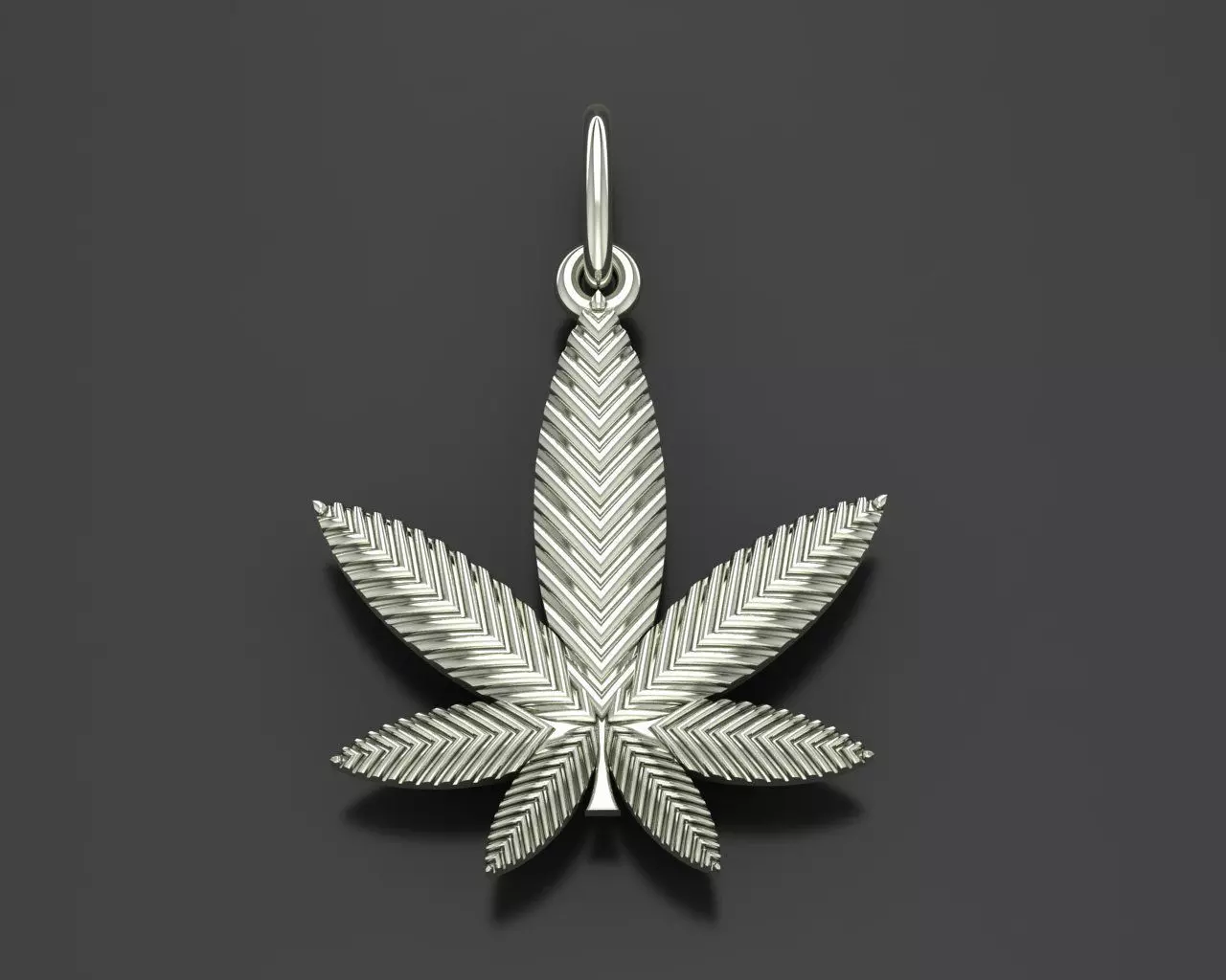 Pendant marijuana leaf 3D print model_0