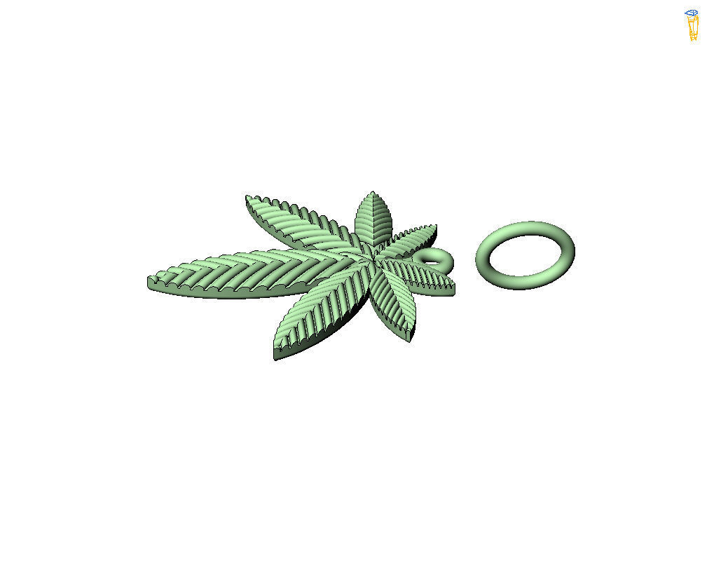 Pendant marijuana leaf 3D print model_39