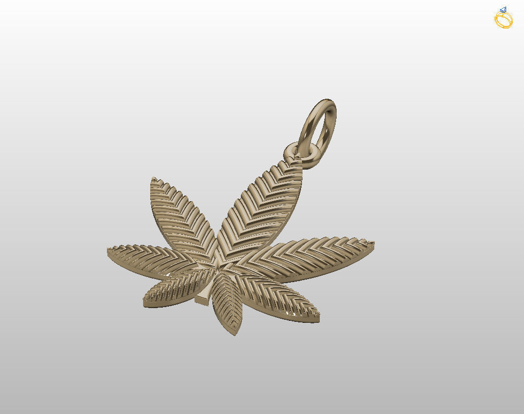 Pendant marijuana leaf 3D print model_25