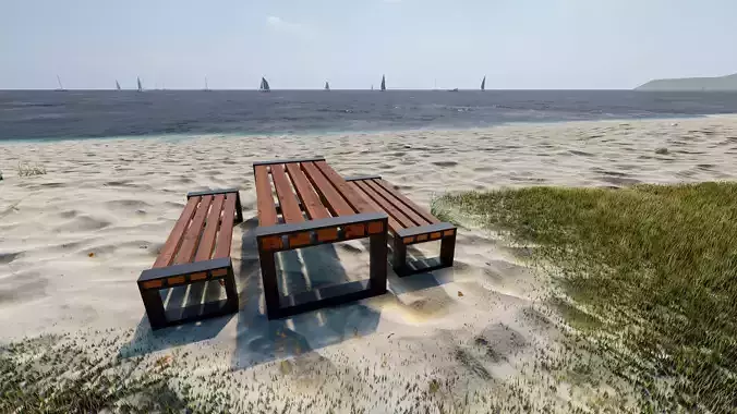 out door chair and table Free 3D model