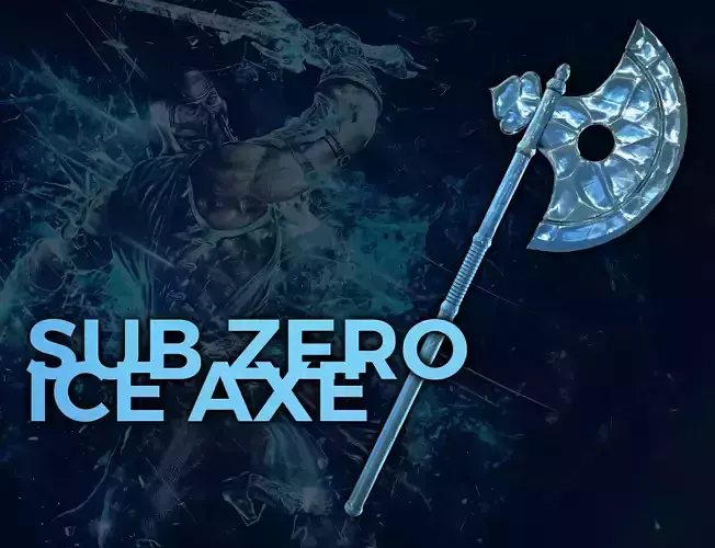 Sub Zero - Ice Axe - Mortal Kombat Low-poly 3D model