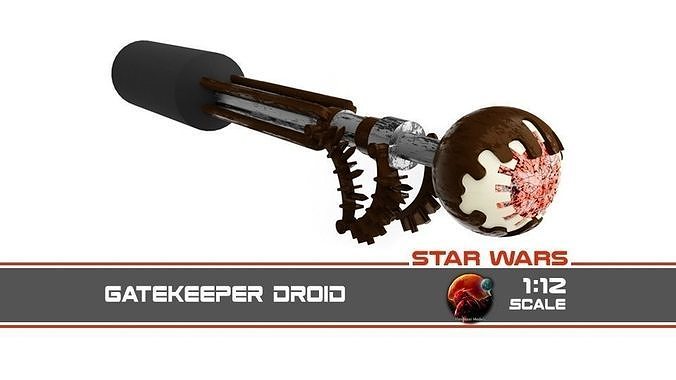 Jabbas Palace Gatekeeper droid 1-12 scale 3D print model