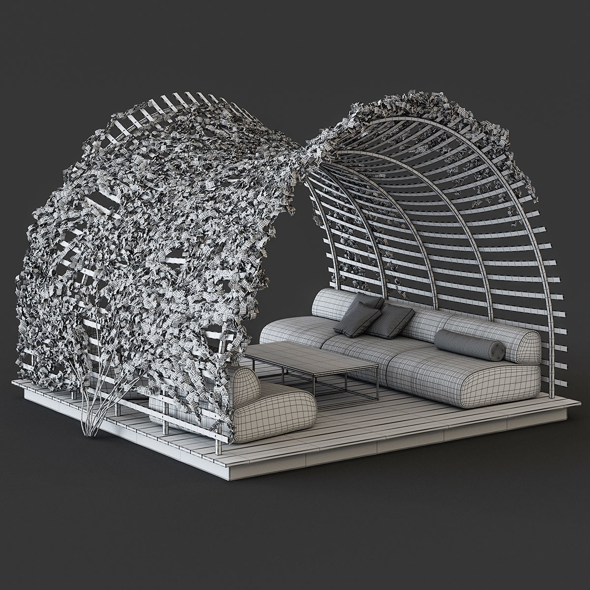 Garden house 3D model_3