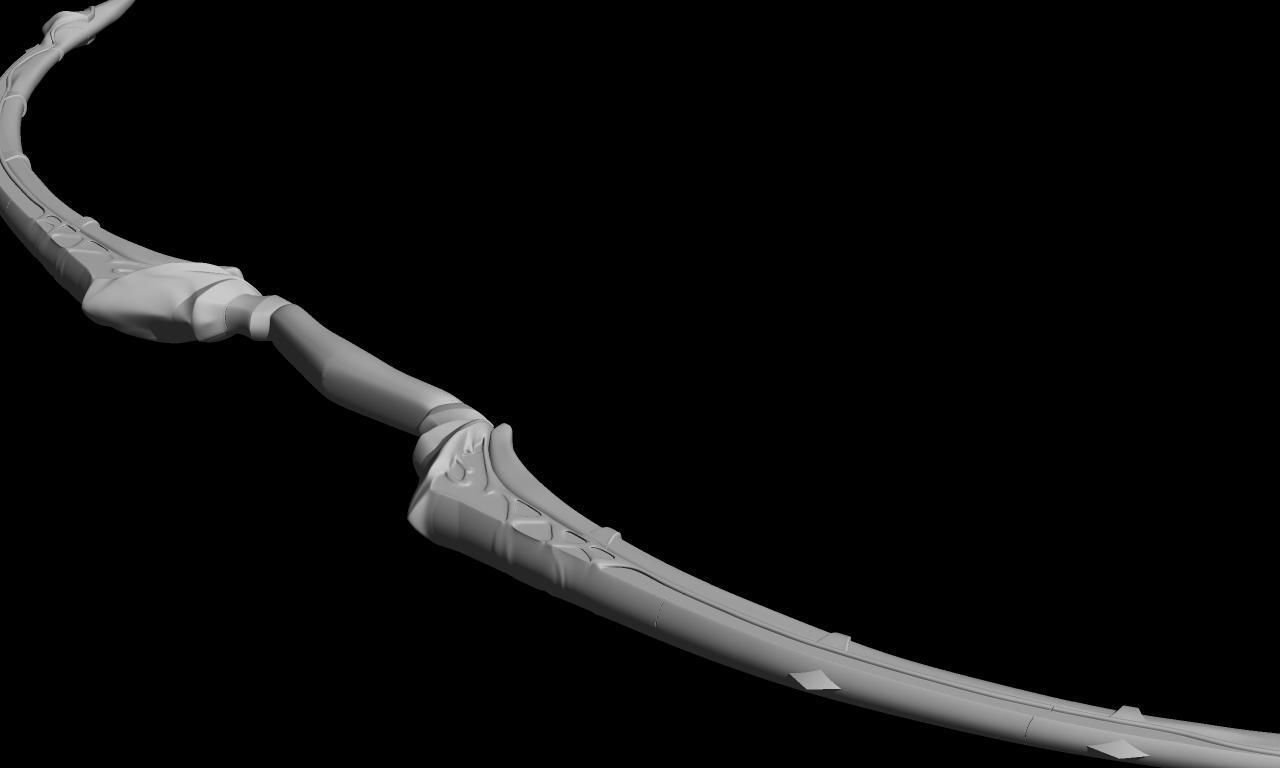  fire emblem bow silver  3D print model_2