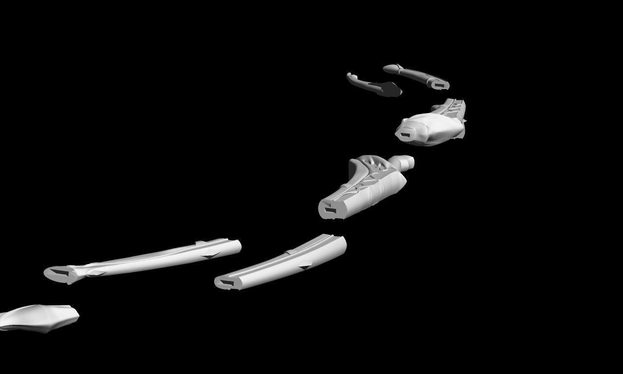  fire emblem bow silver  3D print model_3