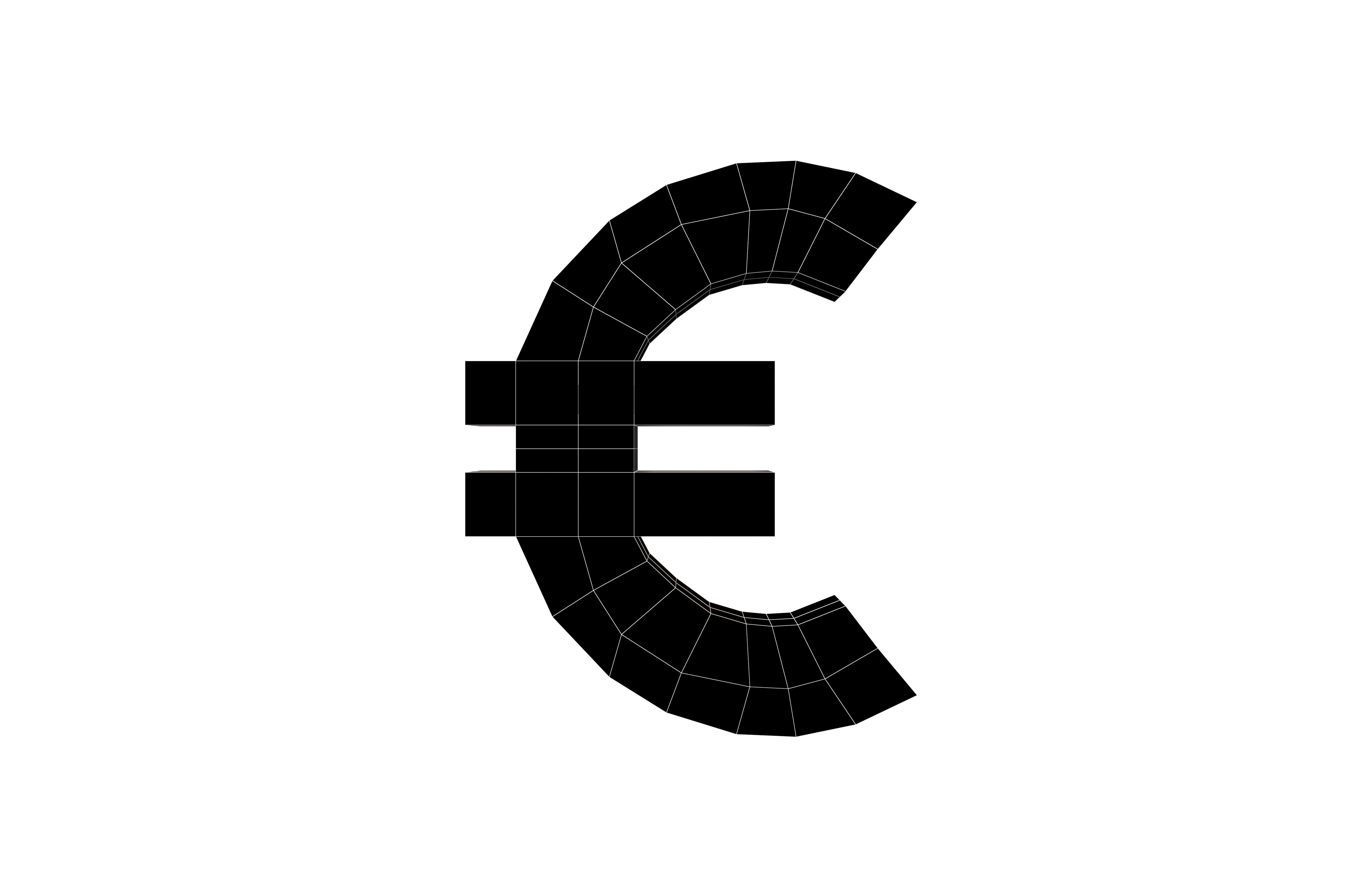 Euro Symbol v1 001 Low-poly 3D model_5
