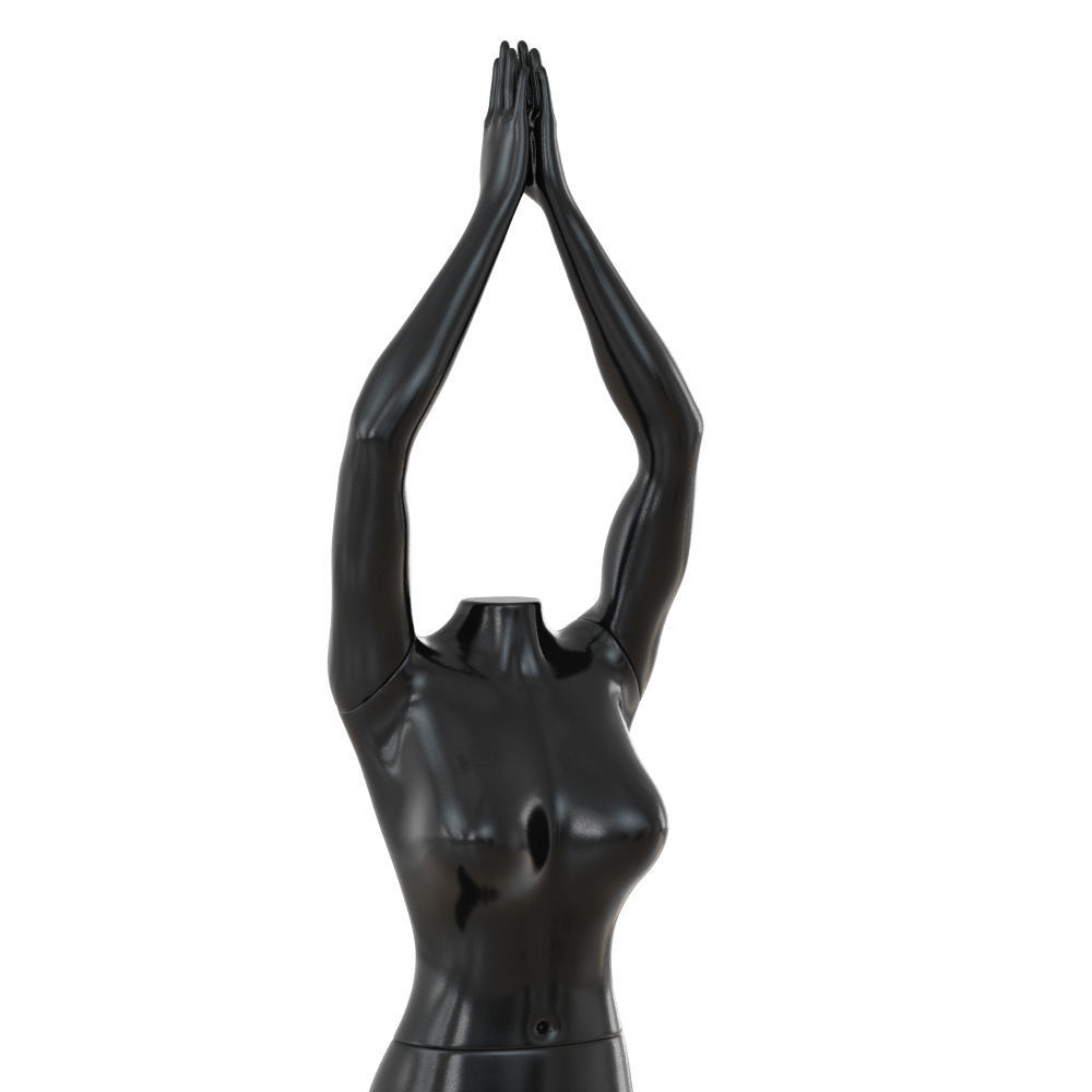 Female headless mannequin stands in yoga pose 70 3D model_4