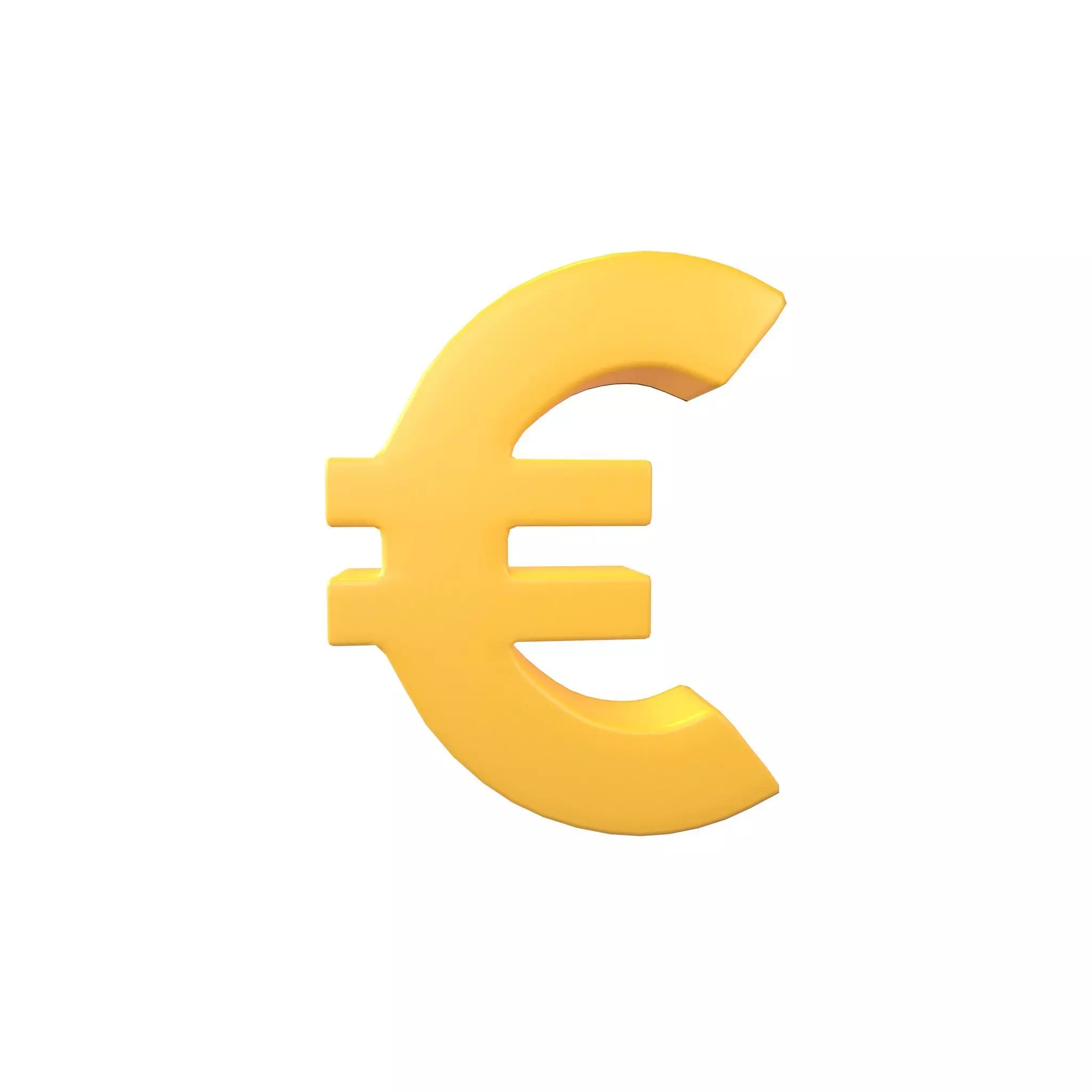 Euro Symbol v2 001 Low-poly 3D model_0