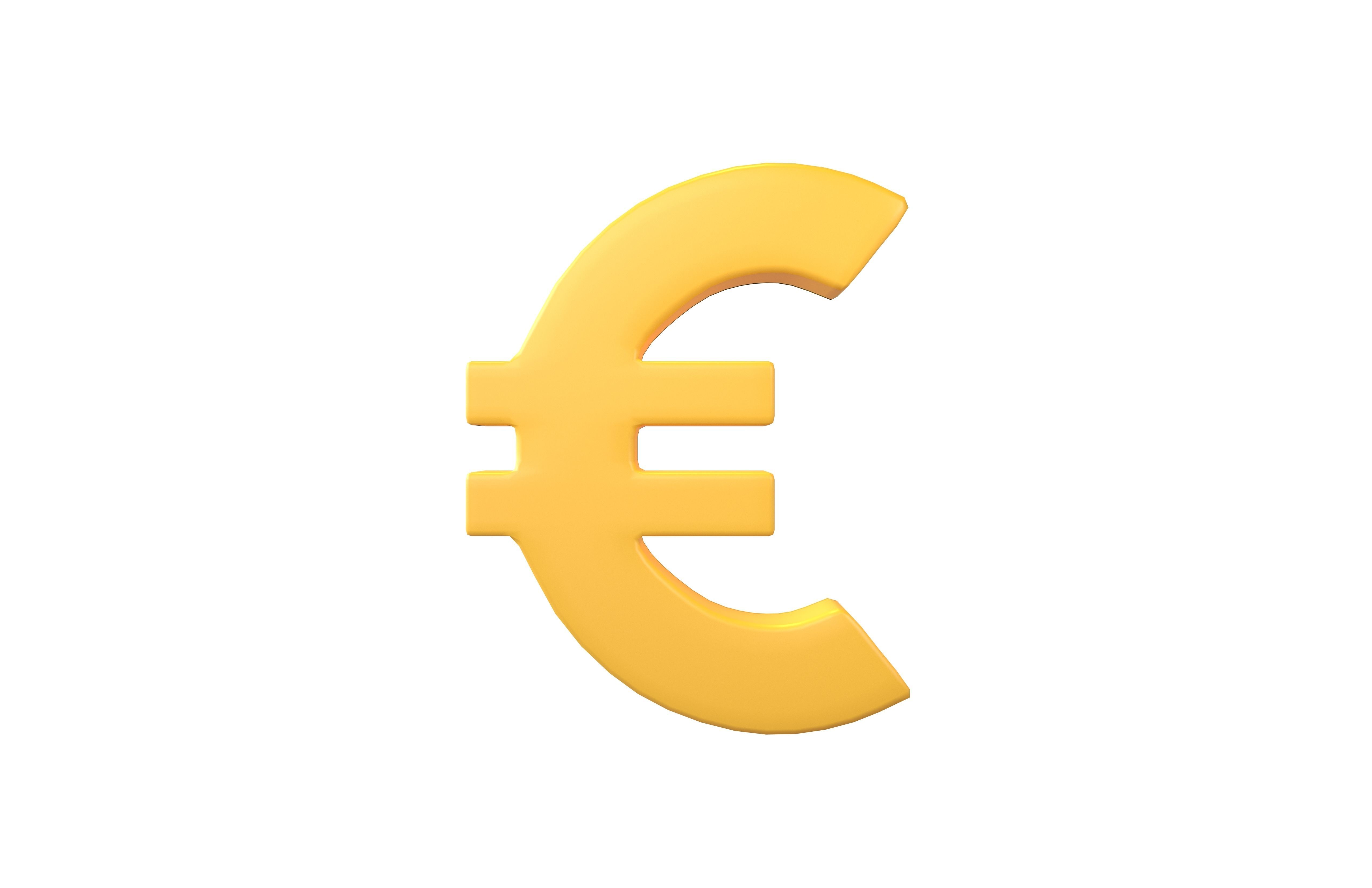Euro Symbol v2 001 Low-poly 3D model_1