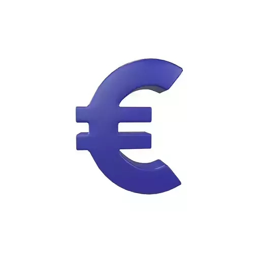 Euro Symbol v2 002 Low-poly 3D model