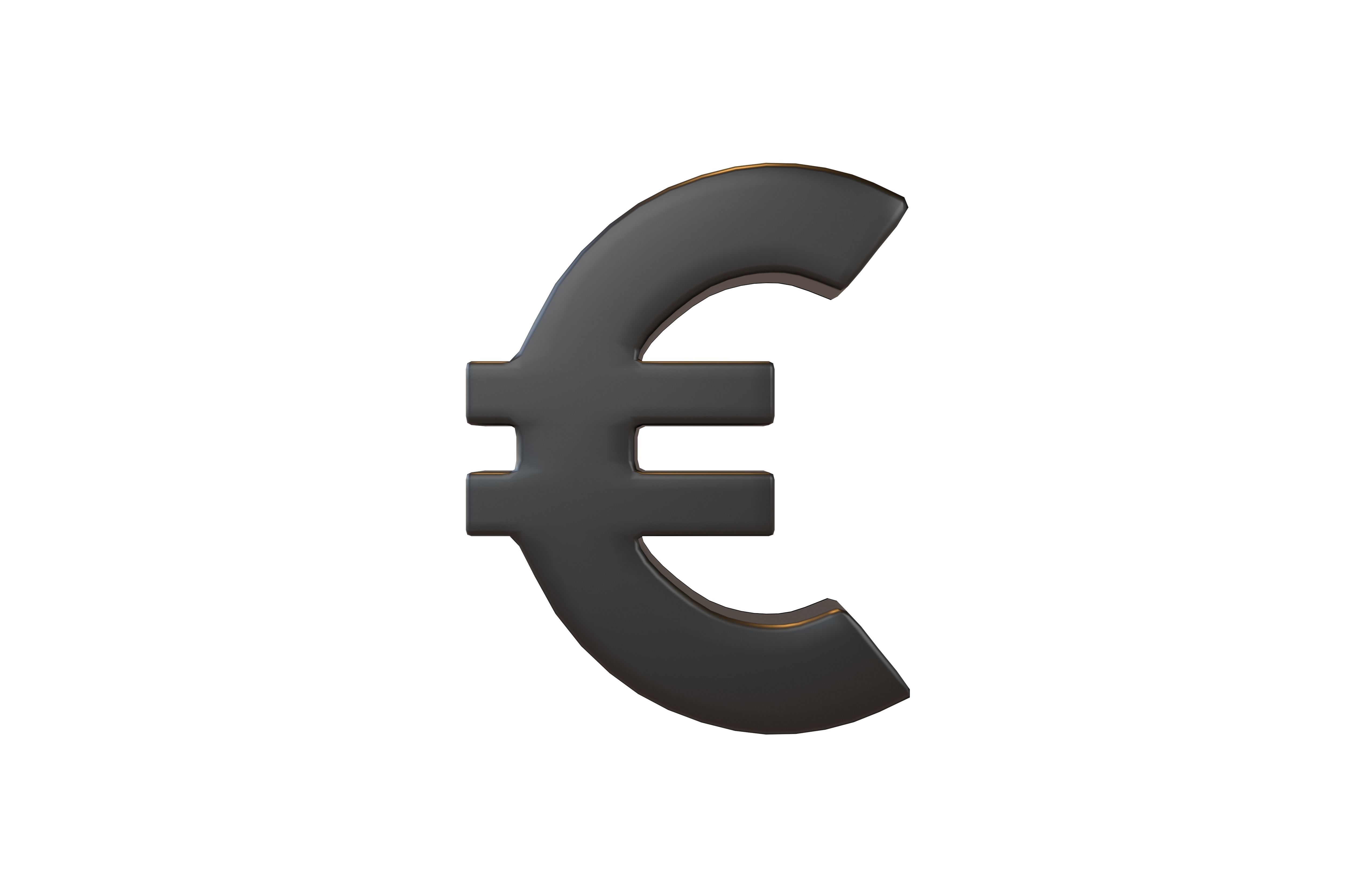 Euro Symbol v2 003 Low-poly 3D model_2