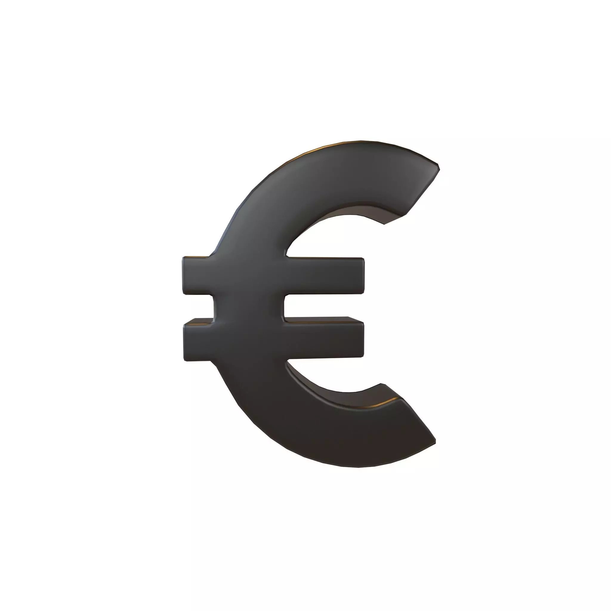 Euro Symbol v2 003 Low-poly 3D model_0