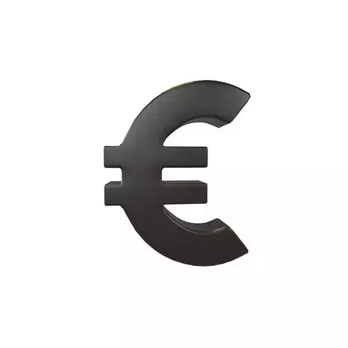 Euro Symbol v2 003 Low-poly 3D model