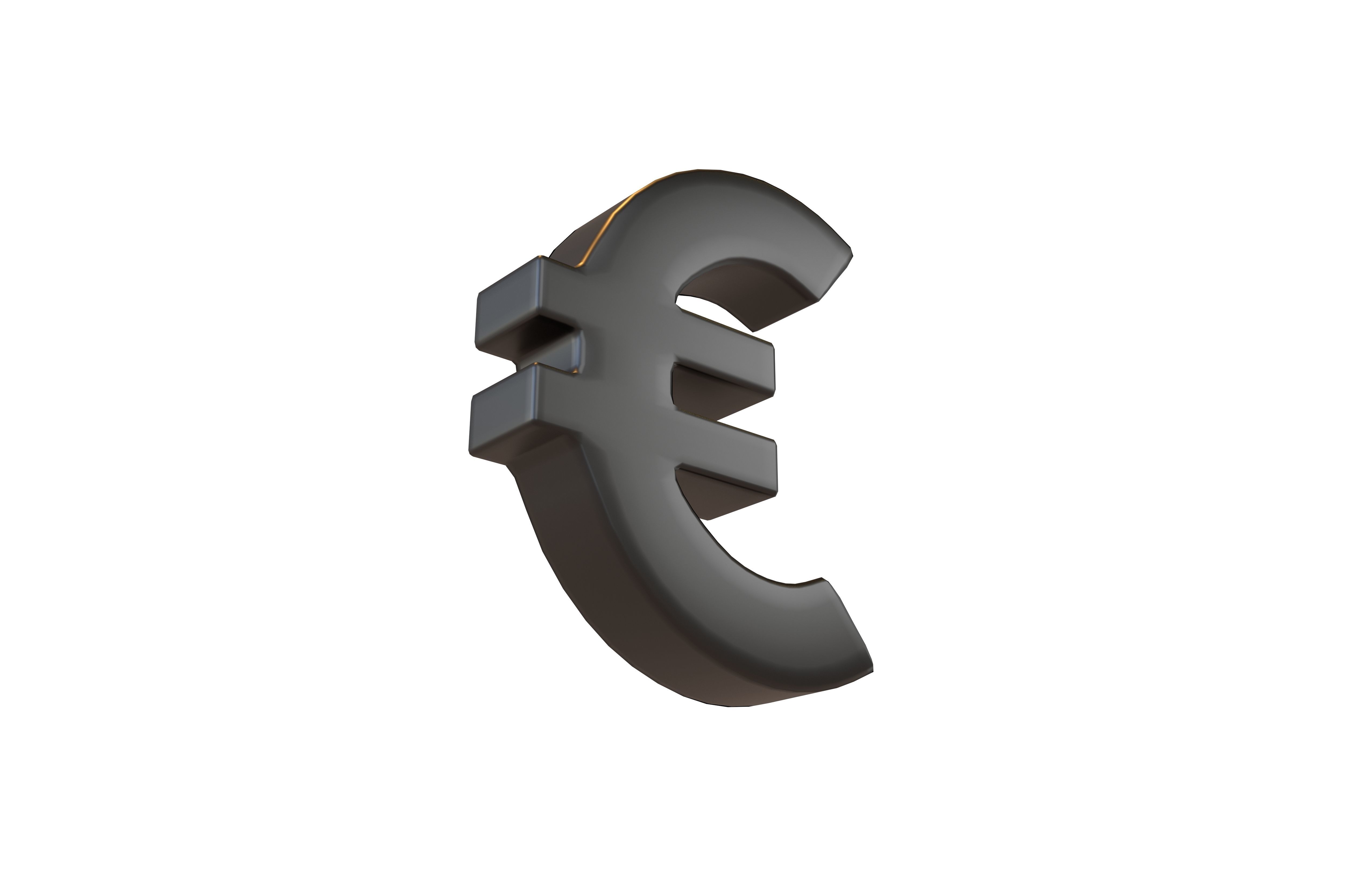 Euro Symbol v2 003 Low-poly 3D model_3