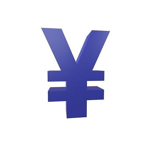 Yen Symbol v1 002 Low-poly 3D model