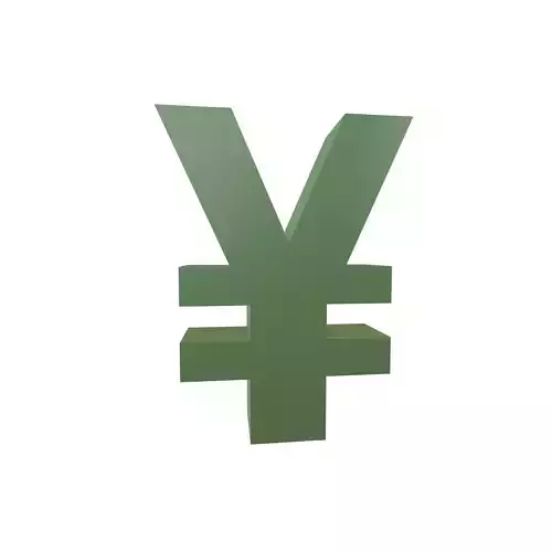 Yen Symbol v1 003 Low-poly 3D model
