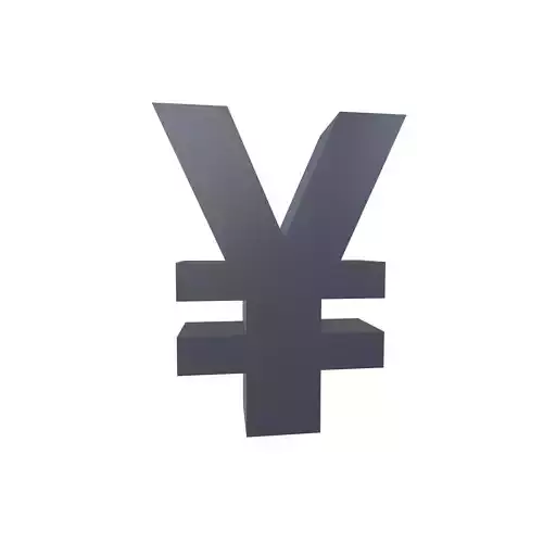 Yen Symbol v1 004 Low-poly 3D model