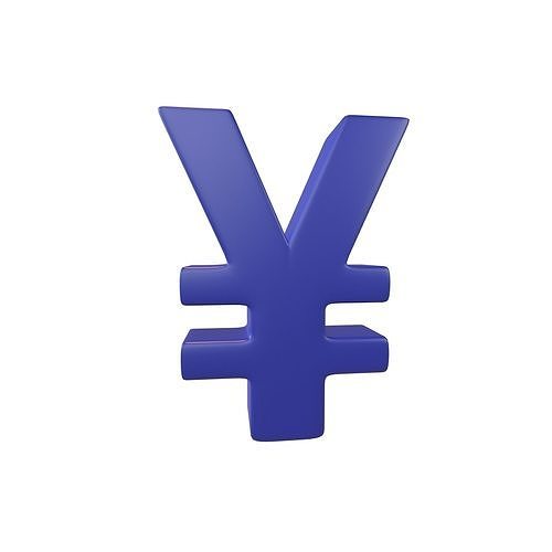Yen Symbol v2 002 Low-poly 3D model