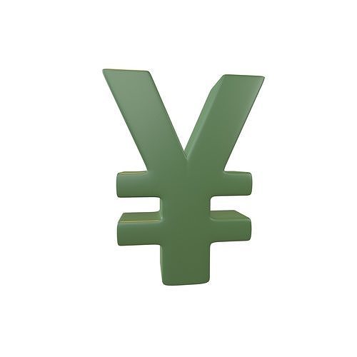 Yen Symbol v2 003 Low-poly 3D model