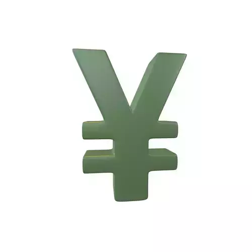 Yen Symbol v2 003 Low-poly 3D model