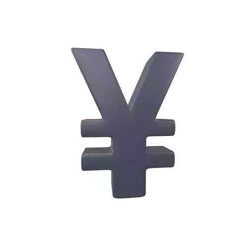 Yen Symbol v2 004 Low-poly 3D model