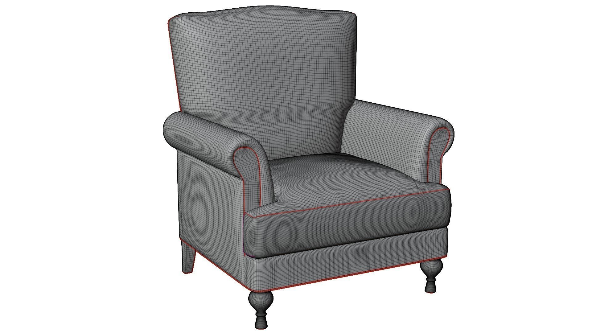 cgt armchair trad 3D model_4