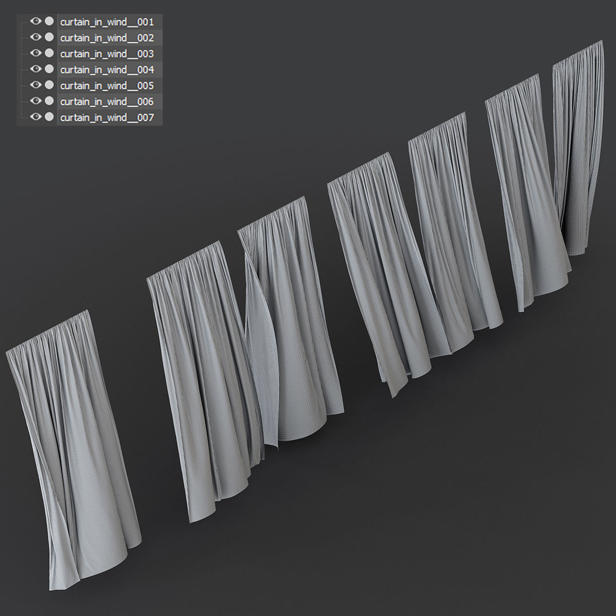 Curtain in the wind  4 3D model_4