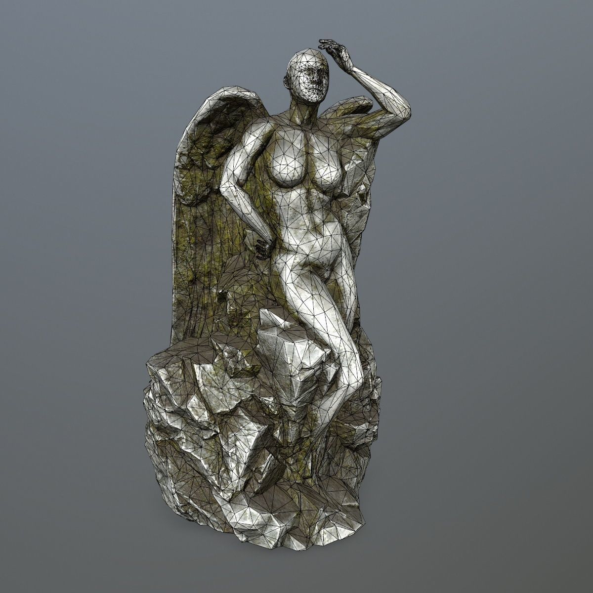 woman statue 1 Low-poly 3D model_9