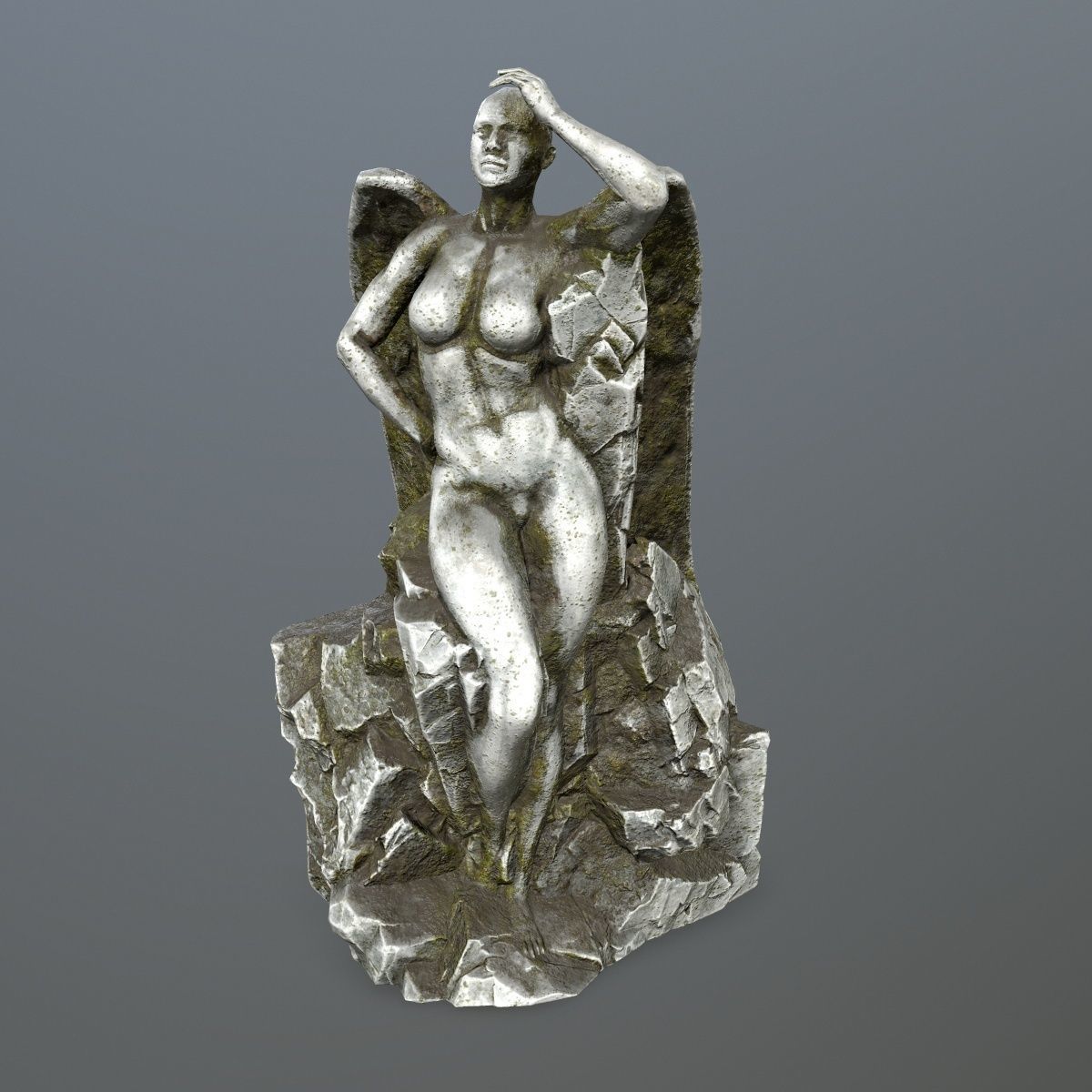 woman statue 1 Low-poly 3D model_2