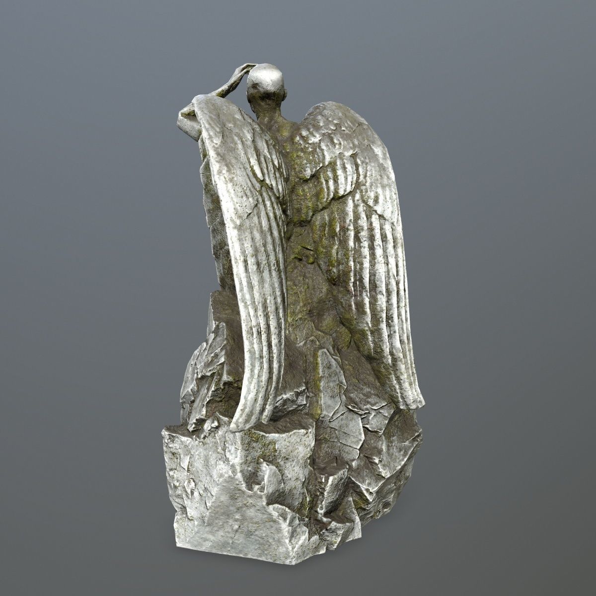 woman statue 1 Low-poly 3D model_5