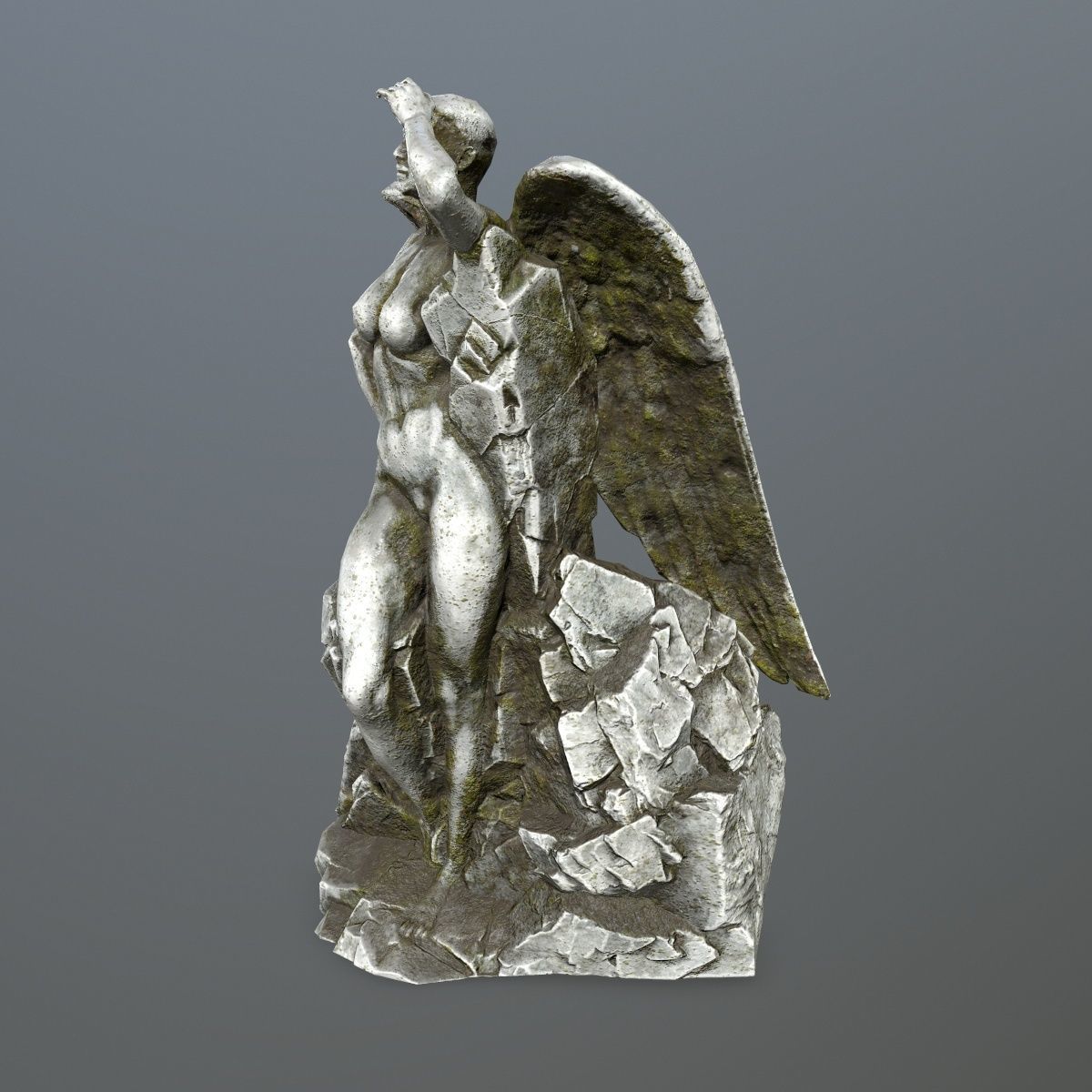 woman statue 1 Low-poly 3D model_3