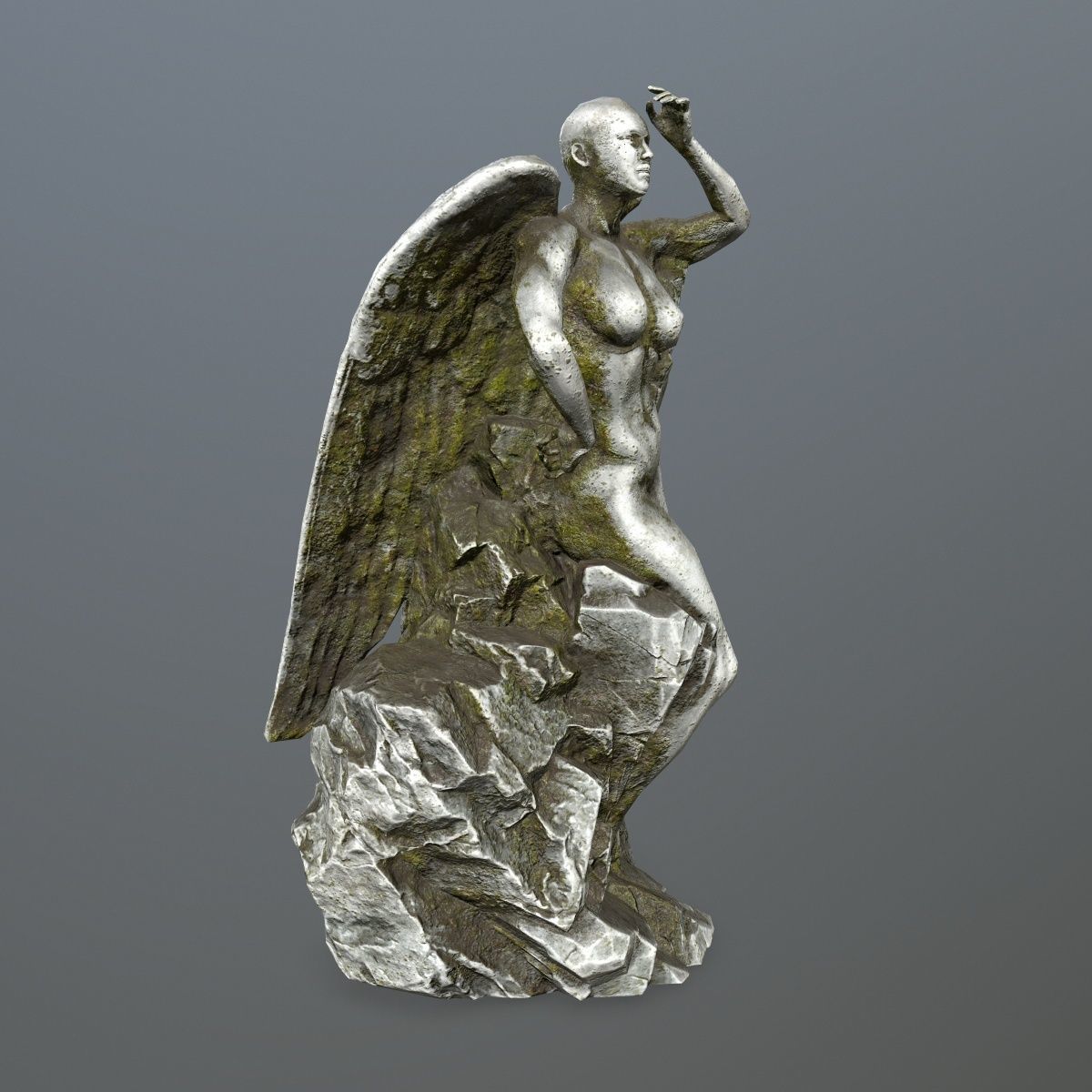 woman statue 1 Low-poly 3D model_8