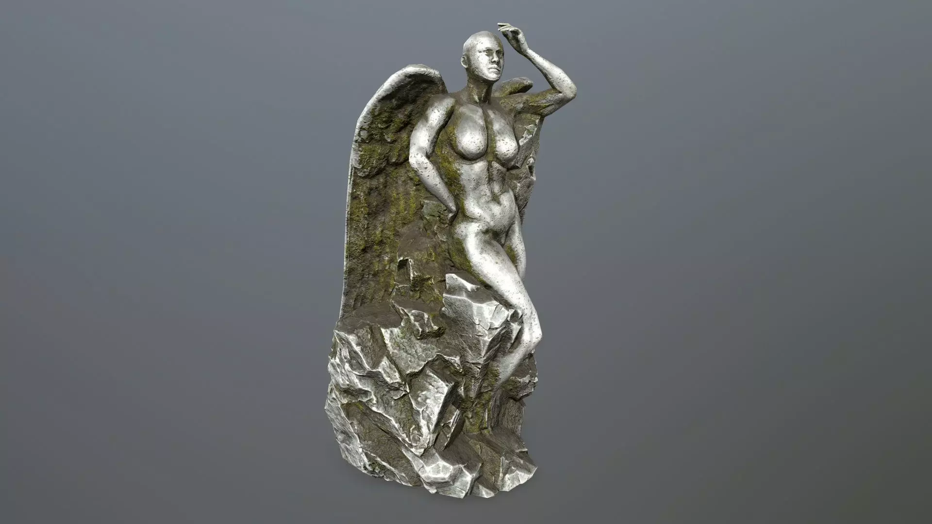 woman statue 1 Low-poly 3D model_0