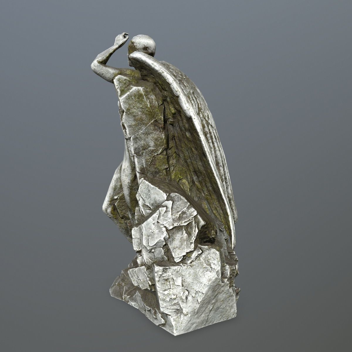 woman statue 1 Low-poly 3D model_4